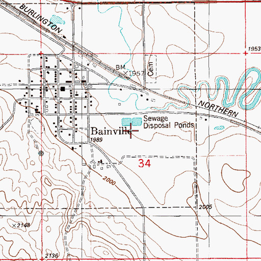 Topographic Map of 28N58E34BD__02 Well, MT