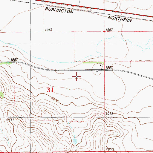 Topographic Map of 28N57E31AD__01 Well, MT