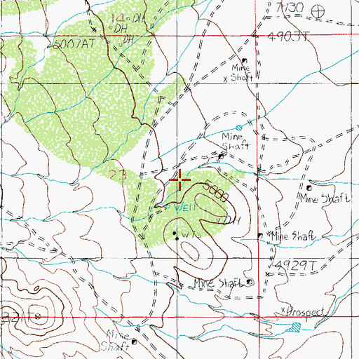 Topographic Map of Moore Mine, AZ