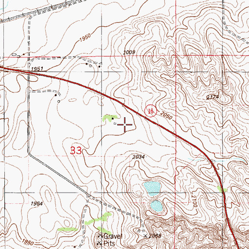 Topographic Map of 28N56E33AD__01 Well, MT