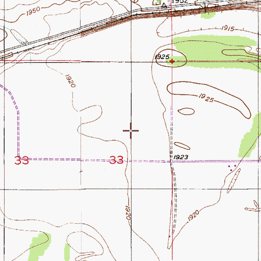 Topographic Map of 28N54E33AD__01 Well, MT