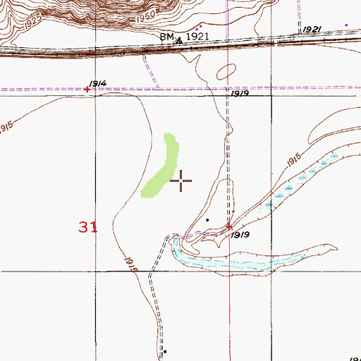 Topographic Map of 28N55E31AD__01 Well, MT