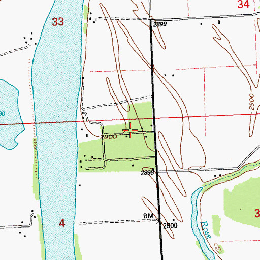 Topographic Map of 27N20W04AAAA01 Well, MT