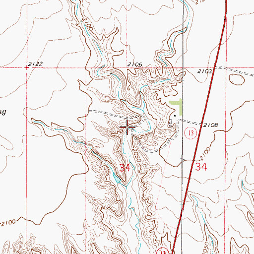 Topographic Map of 28N48E34AC__01 Well, MT