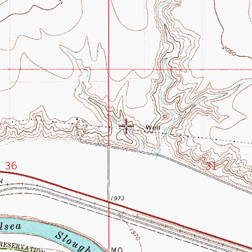 Topographic Map of 28N50E31BC__01 Well, MT