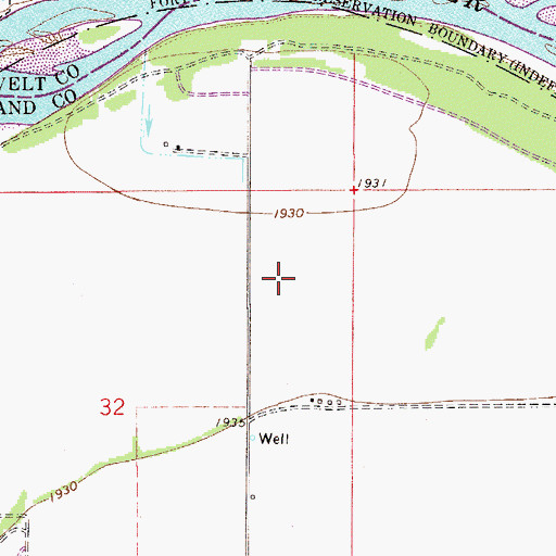 Topographic Map of 28N53E32AD__01 Well, MT