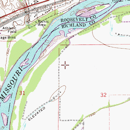 Topographic Map of 28N53E32BC__01 Well, MT