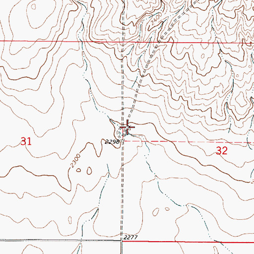 Topographic Map of 28N46E32BCCC01 Well, MT