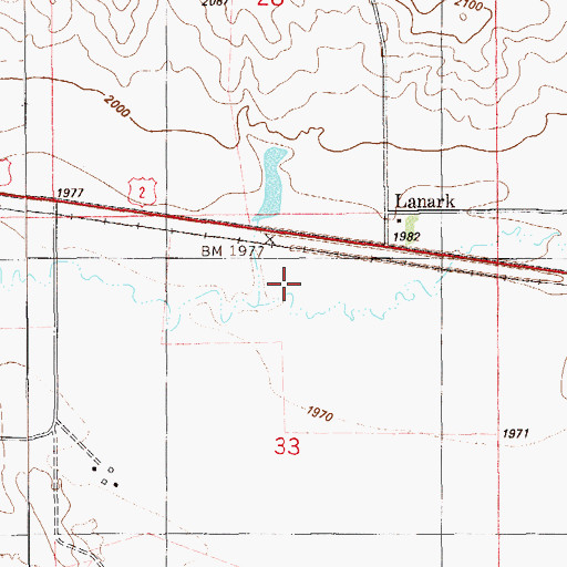 Topographic Map of 28N41E36ADDB01 Well, MT