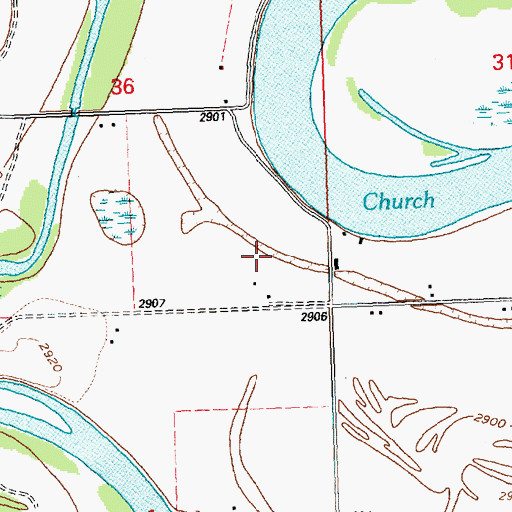 Topographic Map of 28N21W36DD__01 Well, MT