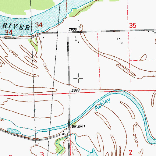 Topographic Map of 28N21W35CC__01 Well, MT