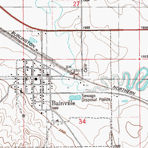 Topographic Map of 28N58E34BA__01 Well, MT