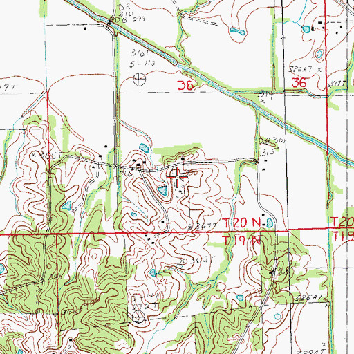 Topographic Map of Salem Cemetery, AR