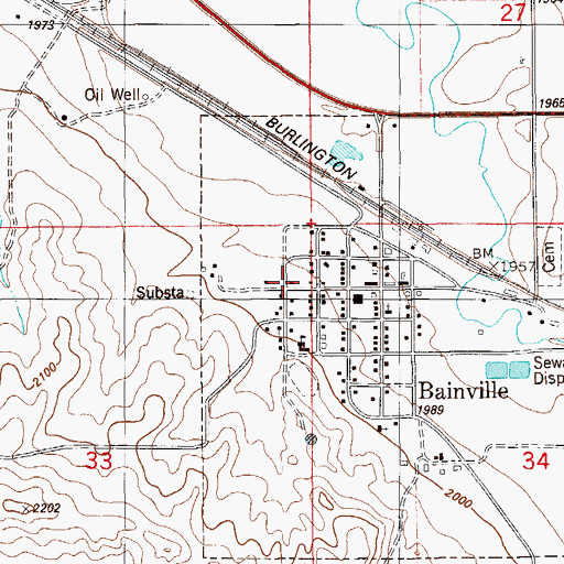 Topographic Map of 28N58E33AA__01 Well, MT