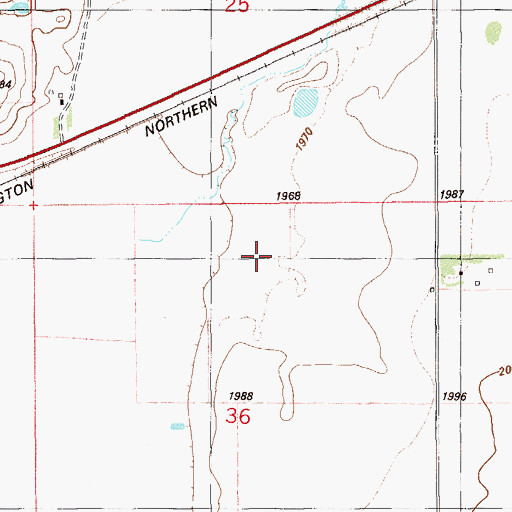 Topographic Map of 28N57E36AB__01 Well, MT