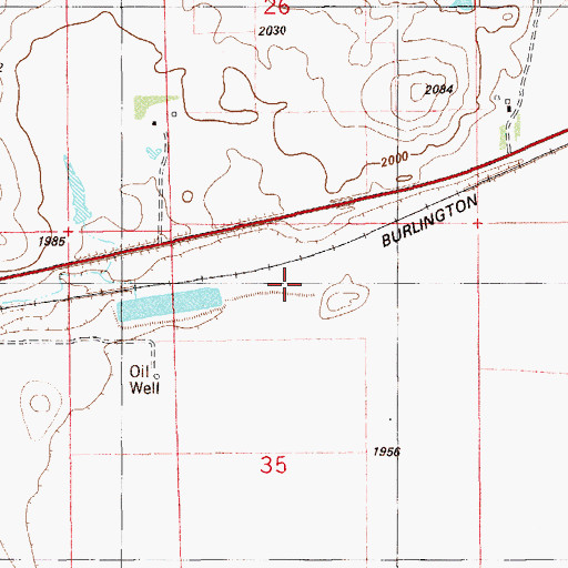 Topographic Map of 28N57E35AB__01 Well, MT