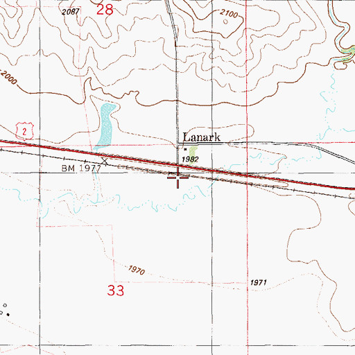 Topographic Map of 28N57E33AA__01 Well, MT