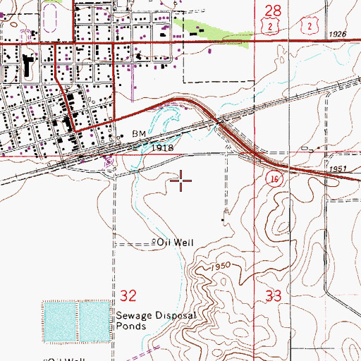 Topographic Map of 28N56E32AA__01 Well, MT