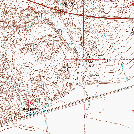 Topographic Map of 28N55E36AA__02 Well, MT