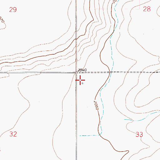 Topographic Map of 28N51E33BBBC01 Well, MT