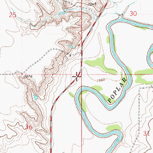 Topographic Map of 28N50E36AAAA02 Well, MT