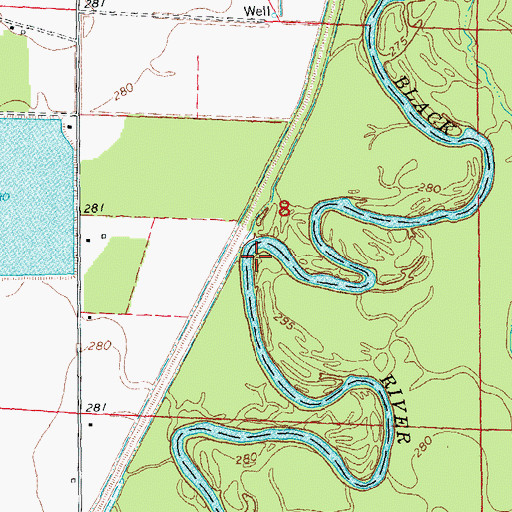 Topographic Map of Sweet Clover Bend, AR