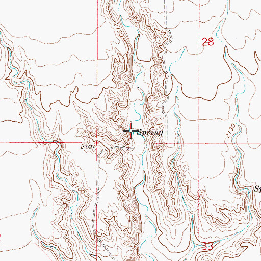 Topographic Map of 28N48E28CCDC01 Spring, MT