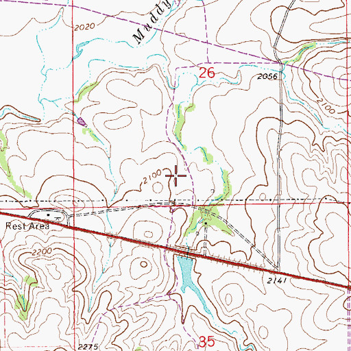 Topographic Map of 28N59E26CD__01 Well, MT