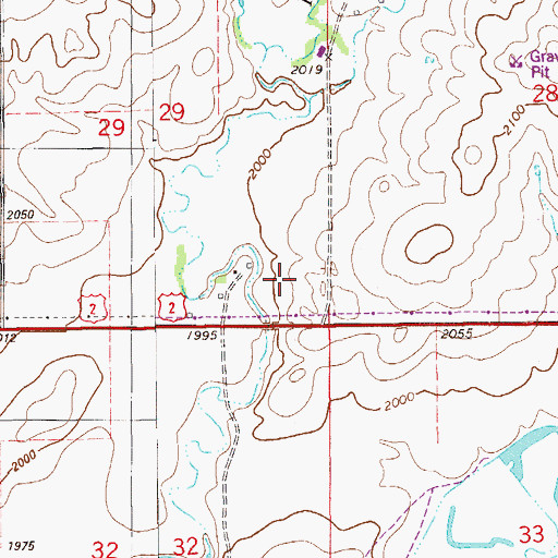 Topographic Map of 28N59E29DD__02 Well, MT