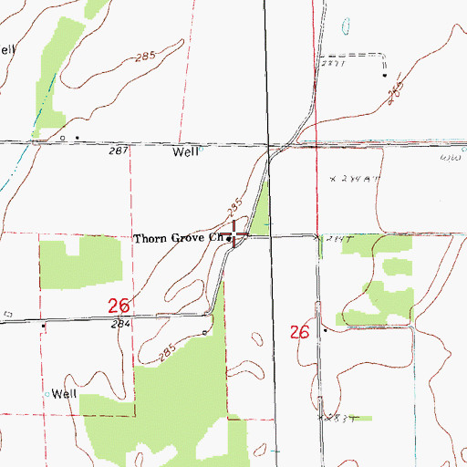 Topographic Map of Thorn Grove School (historical), AR