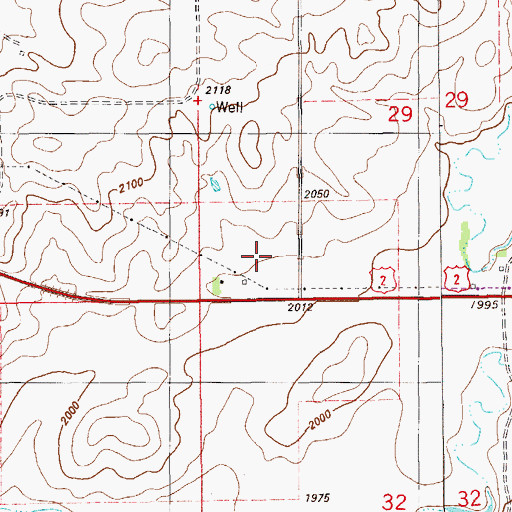 Topographic Map of 28N59E29CC__01 Well, MT