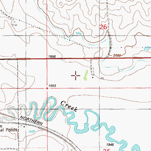 Topographic Map of 28N58E26CDCD01 Well, MT