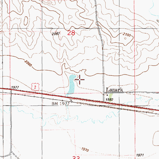Topographic Map of 28N57E28DD__01 Well, MT