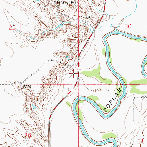Topographic Map of 28N50E25DDDA01 Well, MT