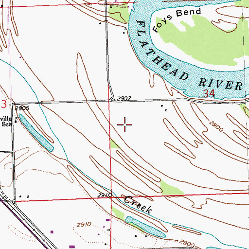 Topographic Map of 28N21W34CB__01 Well, MT