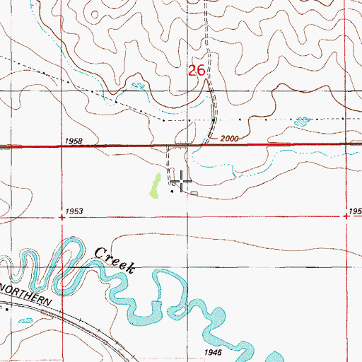 Topographic Map of 28N58E26CD__01 Well, MT