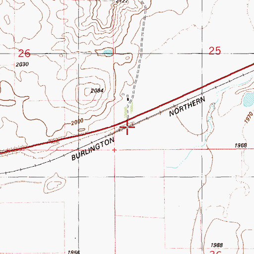 Topographic Map of 28N57E25CC__01 Well, MT