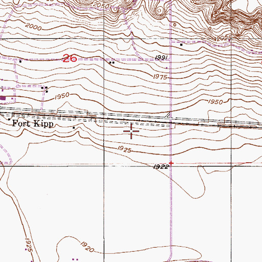 Topographic Map of 28N54E26DD__01 Well, MT