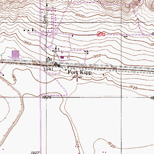 Topographic Map of 28N54E26CD__01 Well, MT