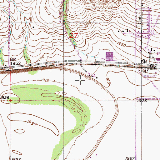 Topographic Map of 28N54E27DC__01 Well, MT