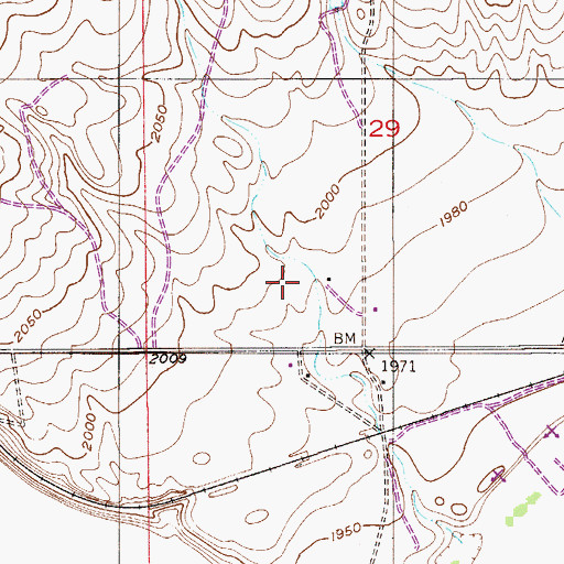 Topographic Map of 28N54E29CD__01 Well, MT