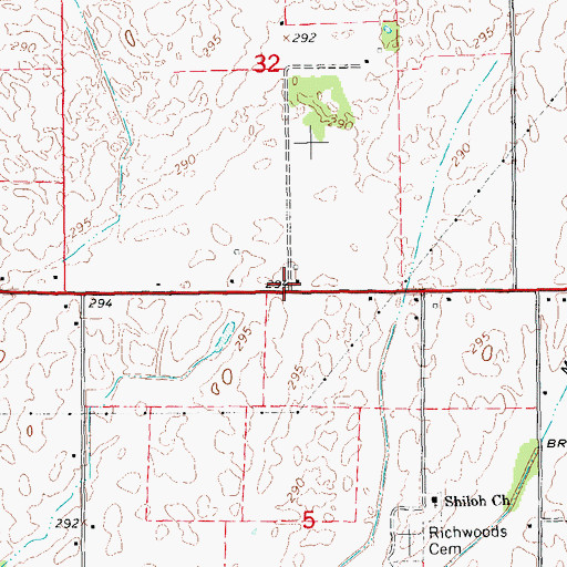 Topographic Map of Twin Oaks, AR