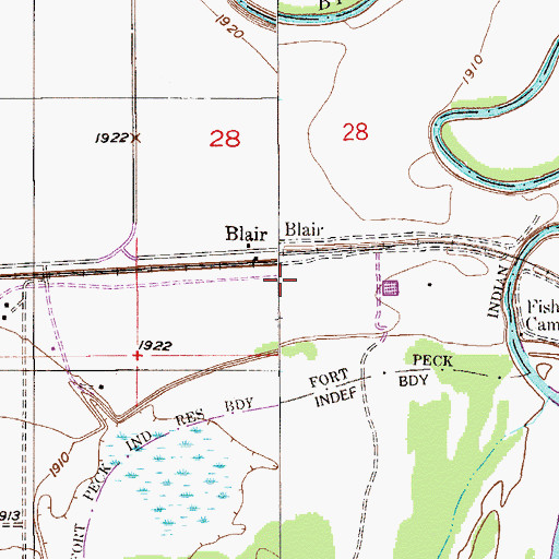 Topographic Map of 28N55E28CD__01 Well, MT