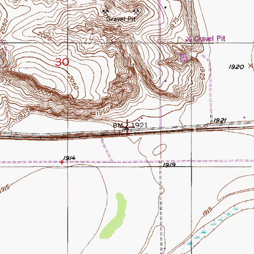 Topographic Map of 28N55E30DD__01 Well, MT