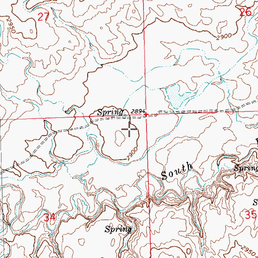 Topographic Map of 28N23E34AAAC01 Well, MT