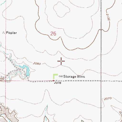 Topographic Map of 28N50E26DC__01 Well, MT