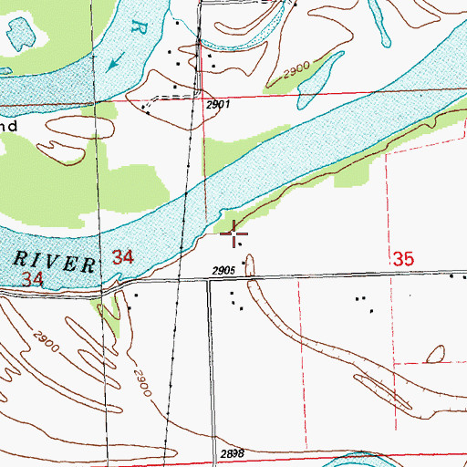 Topographic Map of 28N21W35BC__01 Well, MT