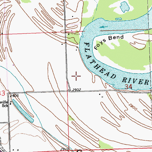 Topographic Map of 28N21W34BC__01 Well, MT