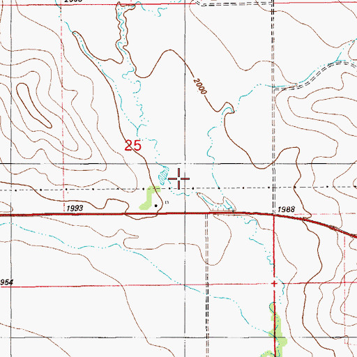 Topographic Map of 28N58E25DB__01 Well, MT