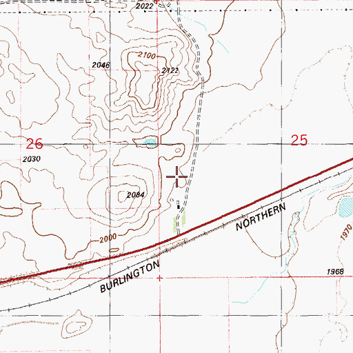 Topographic Map of 28N57E25CB__01 Well, MT